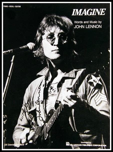John Lennon – Imagine, Signed Sheet Music, hand-signed collectiblesROCK ...