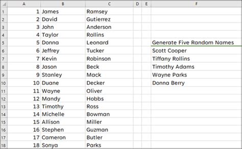 Random Name Generator Excel 的图像结果