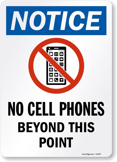 No Cell Phones Beyond This Point Sign - Phone Prohibited Sign, SKU: S-8797