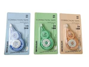 National Stationery Correction Tape 12 Meter | Pack of 3 | Multipurpose ...