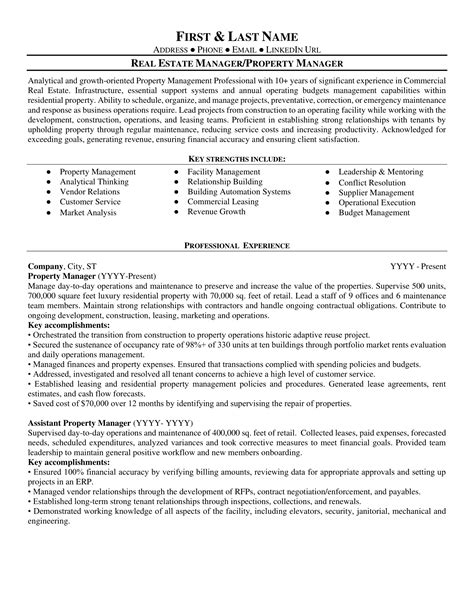 Real Estate Manager/Property Manager Resume Sample | Example & Writing ...