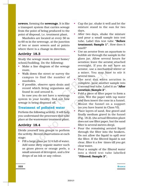 Wastewater Story - NCERT Book of Class 7 Science