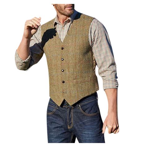Mens Suit Vest Casual Business Sleeveless Waistcoa... - Grandado