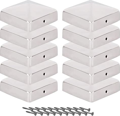 Buy Post caps 9x9 cm - 10 Pieces, 90x90 mm, Stainless Steel Fence Post ...