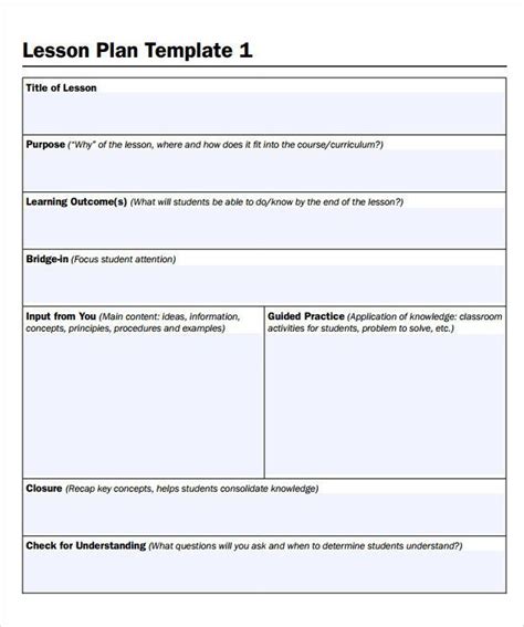 Image result for ESL Lesson Plan Template