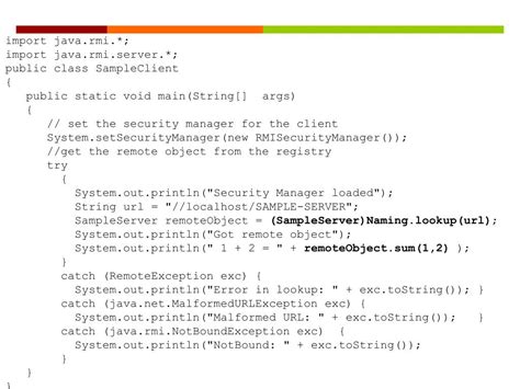 Java Source Code for Time Server Using RMI 的图像结果