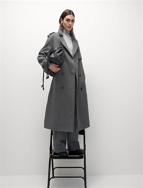 Buy Belted Double Breasted Longline Trench Style Coat at Marks & Spencer