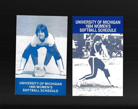 1984 1985 Michigan Softball Schedule LOT 2dif -- goo_bluee_fb : Free ...