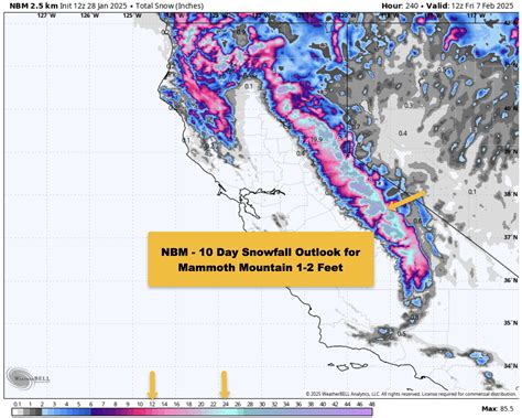 Mammoth Mountain Weather Forecast & Discusion