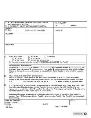 Fillable Online COURT DISPOSITION FORM Fax Email Print - pdfFiller