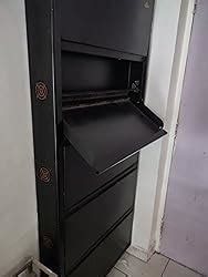 Furnko Metal Shoe Racks For Home With Door, Slim, Wall Mounted With ...