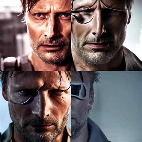 half-body shot of Mads Mikkelsen as Solid Snake from | Stable Diffusion ...