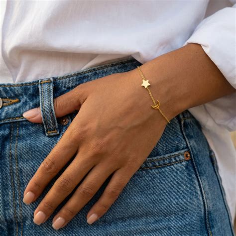 Shop Star Moon Gold Bracelet for Women - PALMONAS