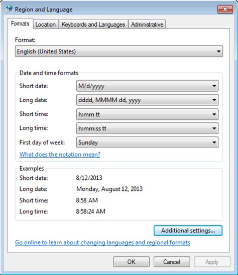 Image result for Windows 7 Language Settings