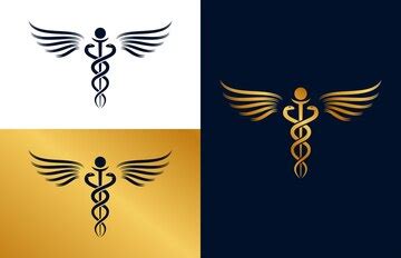 Medical snake caduceus logo sign template vector isolated | Premium Vector