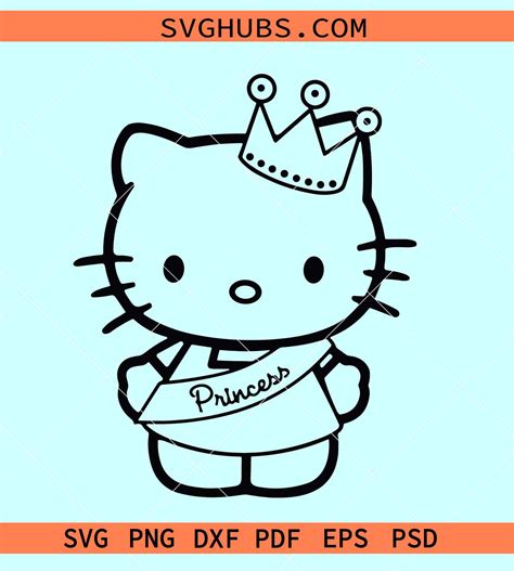 Hello Kitty Princess SVG, Hello Kitty Disney princess svg