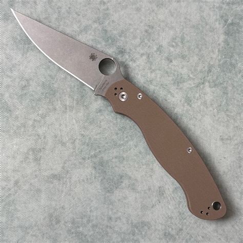 Spyderco Military 2 Compression Lock Brown G10 Handle Stonewash CPM-15V ...