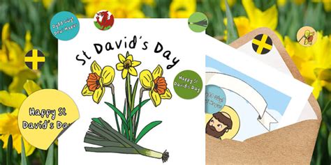 St David's Day - Make a Card - Sticker Activity - Twinkl