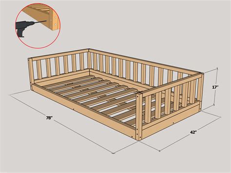 Montessori Bed Plan twin Size Floor Bed Digital Plan for Nursery ...