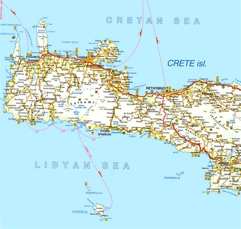 Crete Map 351 Crete Map Stock Photos, High Res Pictures, And Images