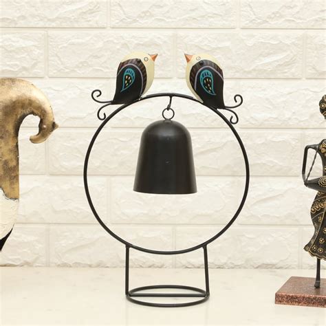 Buy VEDAS Mystical India Metal Loving Birds with Bell Table Accent from ...
