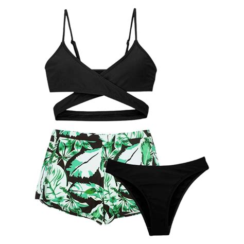 Girls Swimsuit Set Size 12 V Neck Spaghetti Strap Wireless Triangle ...