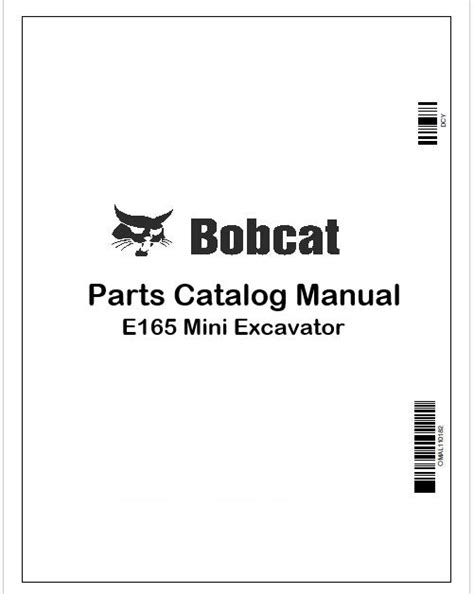 Bobcat E165 Mini Excavator Parts Manual | Instant PDF
