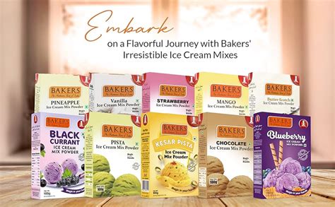 Bakers 6 Flavors Ice Cream Powder Combo (100g Each) - Vanilla, Mango ...
