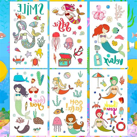 Buy Qpout 20 Sheets Temporary Tattoos Bulk for Kids Girls, Cartoon ...