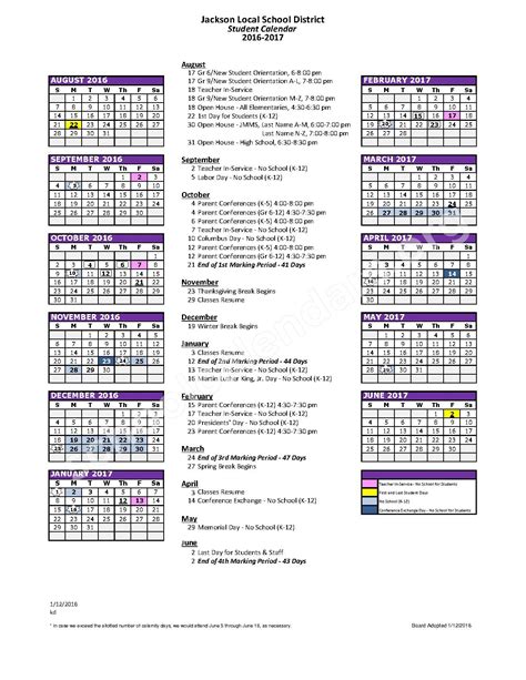 Jackson County Calendar
