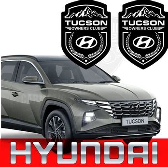CarMetics TUCSON Owners club sticker Black Color set of 2 pcs for all ...