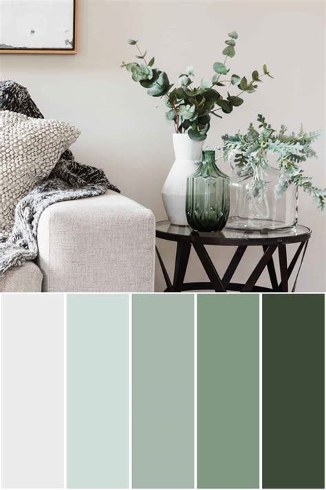 Calming Green Color Palette With Paint Color Matches