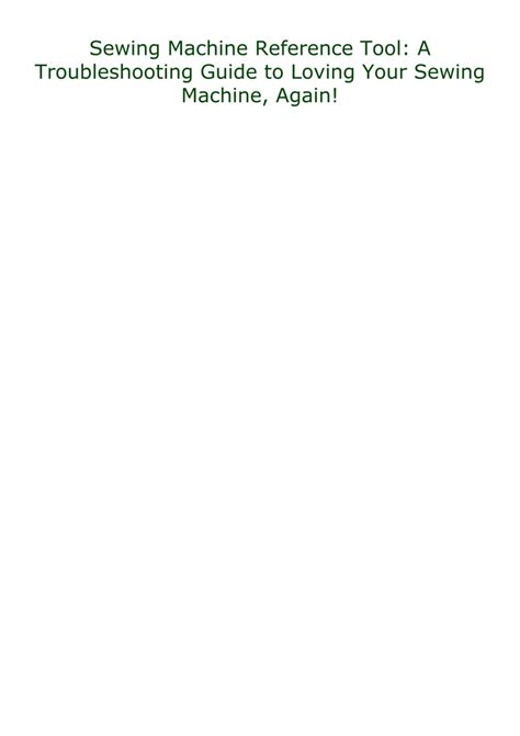 Image result for Sewing Machine Reference Guide