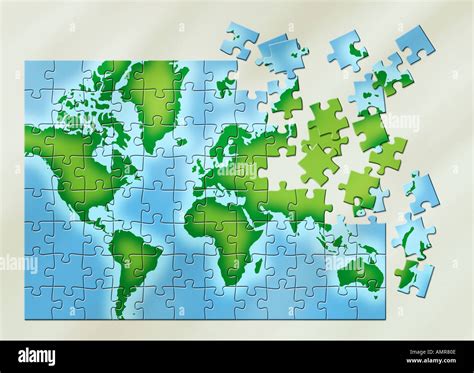 World map puzzle Stock Photo - Alamy
