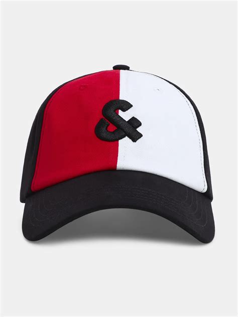 Black Colourblocked Baseball Cap