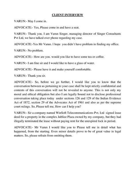 Client-interview compress - CLIENT INTERVIEW VARUN:- May I come in ...