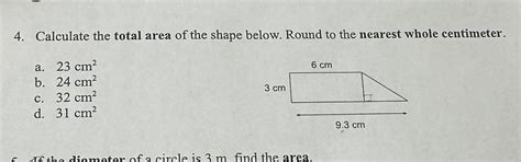 4. Calculate the total area of the shape below. Round to the nearest ...