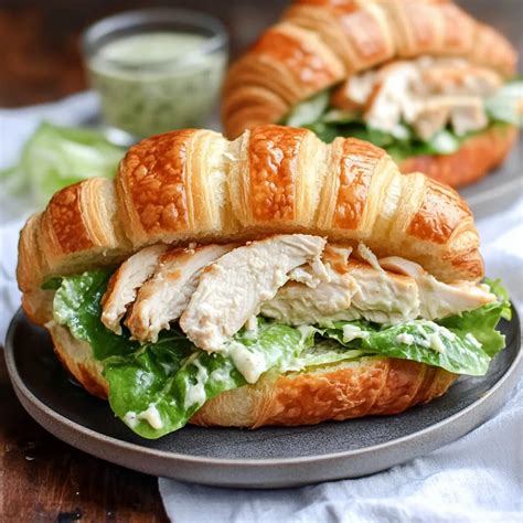 Quick Chicken Caesar Croissant Sandwich Recipe - Ready in 10 Minutes ...