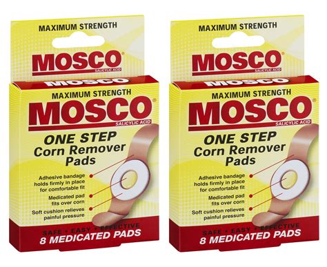 Mosco One Step Medicated Corn Remover Pads, Maximum Strength, 8-Count ...