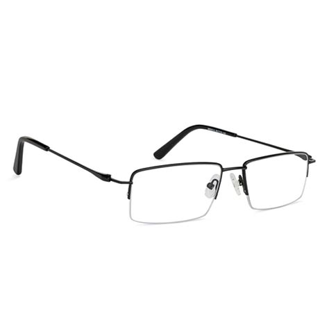Black Half Rim Rectangle Vincent Chase SLEEK STEEL M89014-C3 Eyeglasses