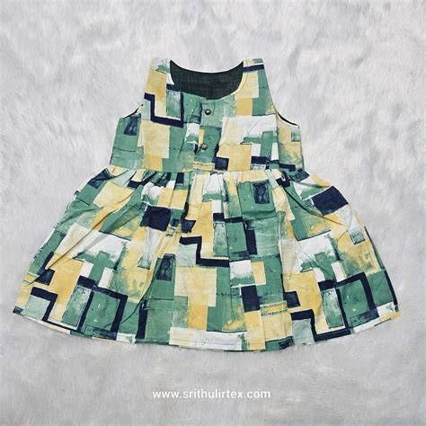 Cotton Printed Baby Frock – Front Open Button Type | 6 Month to 2 Year ...