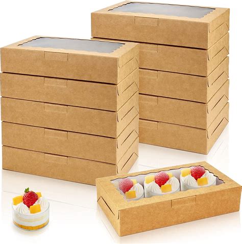 Buy BAKEFY Paper - 20 Piece, Kraft 6x3 Inch Cookie Boxes With Window ...