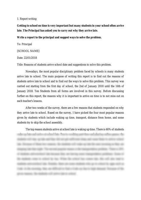 Report writing Sample | English Language - Form 5 SPM | Thinkswap