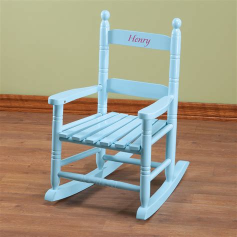 Personalized Blue Children's Rocker - Children's Rocking Chair - Miles ...