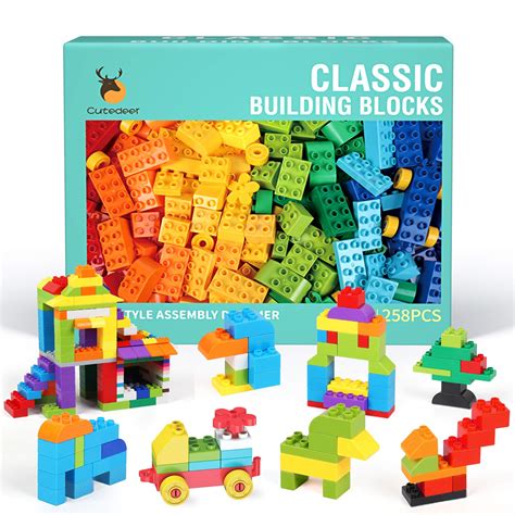 Cutedeer 258 Piece Classic Big Building Blocks Set For Kids ...