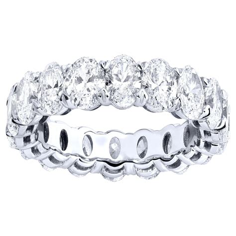 5.76 Carat Natural Radiant Cut Eternity Band in 18k White Gold For Sale ...