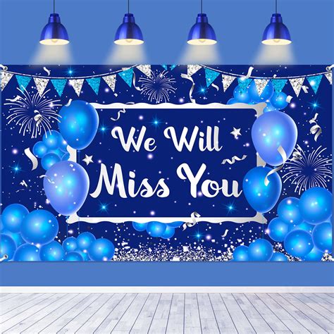 Rumia We Will Miss You Banner Party Decor Navy Blue | Desertcart INDIA