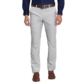 Buy Park Avenue Men's Stripe Pattern Regular Fit Polyester Blend Flat ...