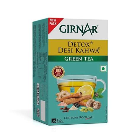 Girnar Detox Green Tea - Desi Kahwa (36 Tea Bags) : Amazon.in: Grocery ...