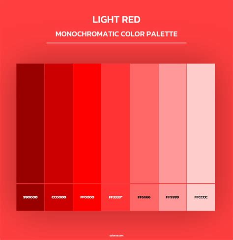 Light Red color palettes - colorxs.com
